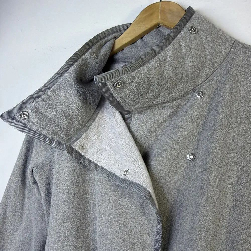 Ivivva Lululemon Fleece Jacket Girls 14 coat athletica athleisure gray snap
